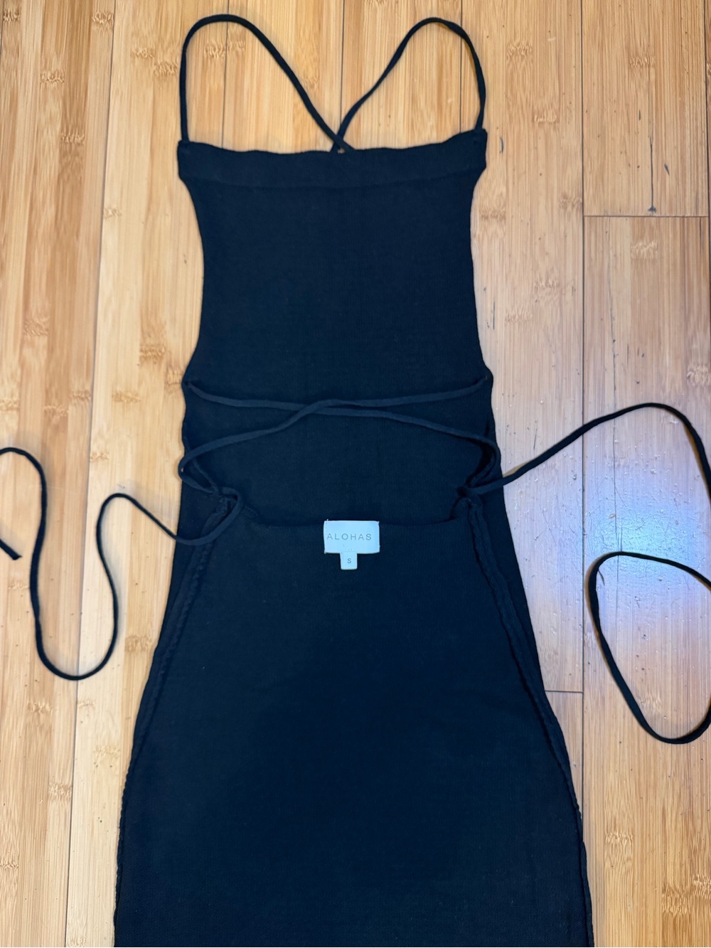 ALOHAS Delicate Strap Knit Dress Black Size S - Picture 6 of 16